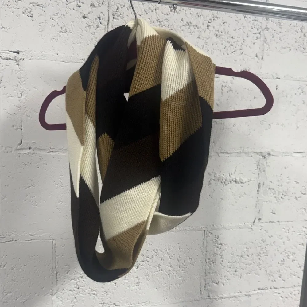 Striped Circe lScarf in Black, Brown, and Cream - BRAND NEW - Michael Kors